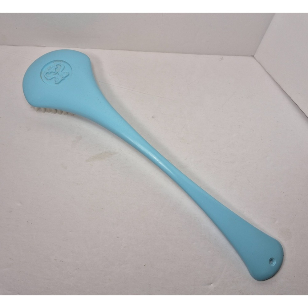 Vintage Avon Turquoise Bath Long Back Brush Shower Brush Light Blue 15.5"
